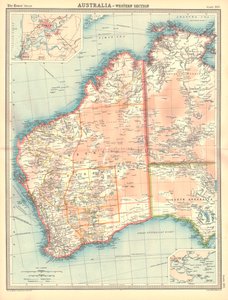 オーストラリアの地図-西部 作： Unbekannt