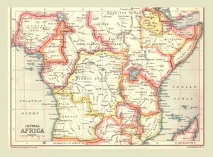 中央アフリカの地図、1902年。 作： Unbekannt
