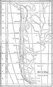 チリの地図、1911年 作： Unbekannt