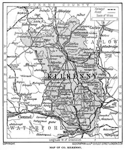 キルケニー州の地図、アイルランド、1924-1926年 作： Unbekannt