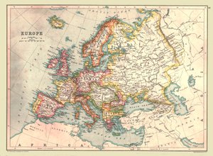 ヨーロッパの地図、1902年。 作： Unbekannt
