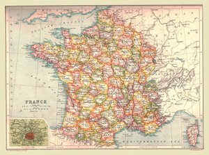 フランスの地図、1902年。 作： Unbekannt