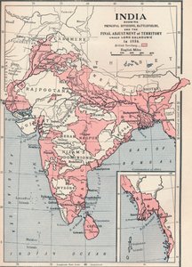 1856年1906年のインドの地図。 作： Unbekannt