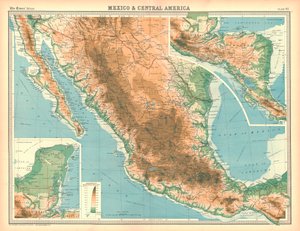 メキシコと中央アメリカの地図 作： Unbekannt