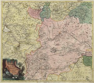 1745年にモスクワ県と最寄りの州の一部の地図 作： Unbekannt