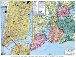 アメリカ、ニューヨーク市の地図、c1930s