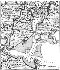 18世紀半ば頃のニューヨークの地図、c1880 作： Unbekannt