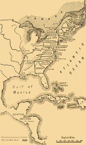 北アメリカの地図、アメリカ独立戦争を説明、c1785、1890。