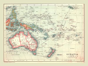 オセアニアの地図、1902年。 作： Unbekannt