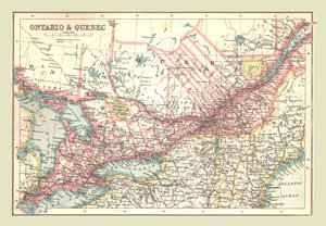 オンタリオ州とケベック州の地図、1902年。 作： Unbekannt