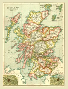 スコットランドの地図、1902年。 作： Unbekannt