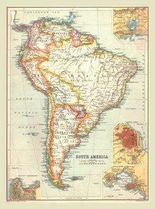 南アメリカの地図、1902年。 作： Unbekannt