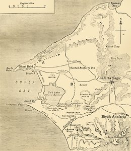 ガリポリ半島スブラ湾の地図、第一次世界大戦、1915年、c1920。 作： Unbekannt
