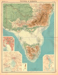 ビクトリアとタスマニアの地図 作： Unbekannt