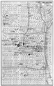 中央フィラデルフィアの地図、ペンシルベニア州、アメリカ、c1930s 作： Unbekannt
