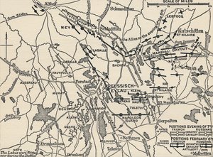 アイラウの戦いの地図、1807年、1896年 作： Unbekannt
