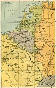 フォートとベルギーのフロンティアの地図、1919年。