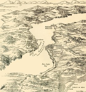 ダーダネルスの地図、第一次世界大戦、1915、c1920。