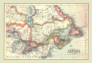 カナダの領土、東部州、1902年の地図。 作： Unbekannt