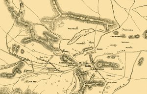 シャルデ渓谷の戦いの地図、1901年。 作： Unbekannt