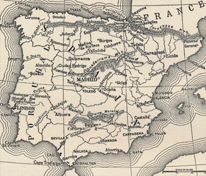 スペインキャンペーンの地図、c1807-1814、1896 作： Unbekannt