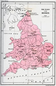 バラ戦争の地図、15世紀1893 作： Unbekannt