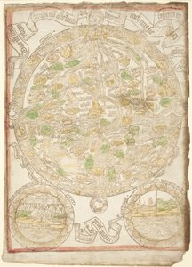 世界の地図、c。 1480年。