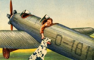 マルガ・フォン・エッツドルフと彼女の飛行機、1932年。 作： Unbekannt