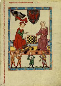1305年から1340年の間にコーデックスマネッセからチェスをするブランデンブルクのMargrave Otto IV 作： Unbekannt