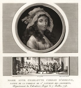 ジャン＝ポール・マラットを暗殺したマリー＝アンヌ・シャルロット・ド・コルデー・ダルマン（Marie-Anne Charlotte de Corday d