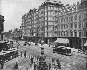 マーケットストリート、サンフランシスコ、カリフォルニア、米国、c1900。 作： Unbekannt