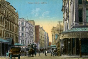 マーケットストリート、シドニー、ニューサウスウェールズ州、オーストラリア、c1900-c1919 作： Unbekannt