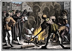 マーパルルーサーが教皇の雄牛を燃やす、1520年 作： Unbekannt