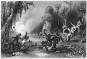 コーンポア沖のボートでの虐殺、1857年、c1860年 作： Unbekannt