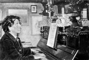 モーリスロリナ、フランスの詩人、ピアノを弾く、1902 作： Unbekannt