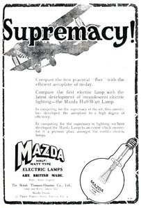 マツダハーフワット型電気ランプ広告、1919 作： Unbekannt