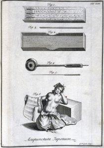 Medecine alternative : planche representant les aiguilles d