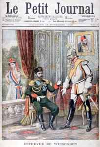 1903年、ヴィースバーデンの皇帝ニコライ2世とカイザーヴィルヘルム2世の会談、1903年 作： Unbekannt