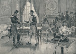 パリでのナポレオンとトルストイの会合、1807、1896 作： Unbekannt