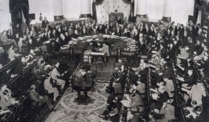 1929年6月10日、スペイン・マドリッドの元老院宮殿で行われたSDNまたは国際連盟の会議 作： Unbekannt