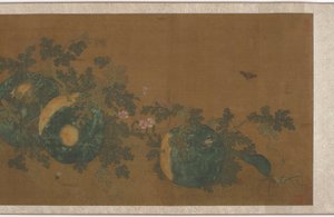 メロンのつる、花、昆虫、1368-1644。 作： Unbekannt