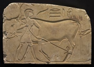 雄牛を縛る男性、紀元前667〜647年。