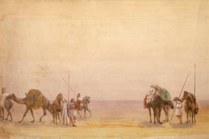 ラクダと馬を持つ男性、ロンドンから香港へのパノラマの一部 作： Unbekannt