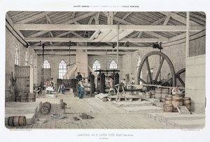 金属、亜鉛 フランス、ブレイ近郊のサンルイにある亜鉛の圧延工場 作： Unbekannt