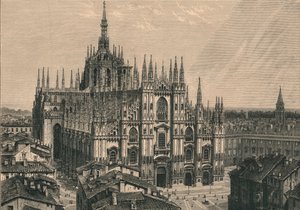 ミラノ大聖堂、1873年。 作： Unbekannt