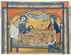 詩篇から切り取られたミニチュア：キリスト降誕、c。 1270。 作： Unbekannt