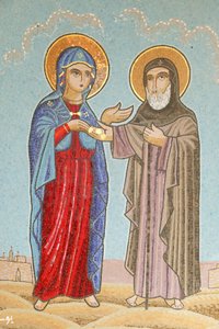 Monastere copte de la Sainte Vierge et de saint Jean Kame マリアが金貨3枚をSaint Abbay Ehnis Camaに渡す。エジプト 作： Unbekannt