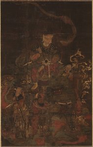 もんじゅとアテンダント、1200年代。 作： Unbekannt