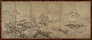 月明かりに照らされた風景のペア、1500年代後半。 作： Unbekannt