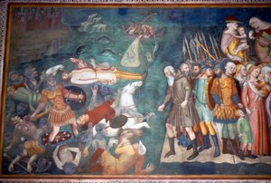 モーセとイスラエル人が紅海を渡る、イタリア、サン ジミニャーノ、14 世紀 作： Unbekannt
